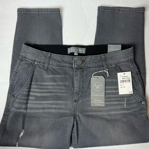 Wit & Wisdom Gray Distressed Ab Solutions Trouser Jean Pants